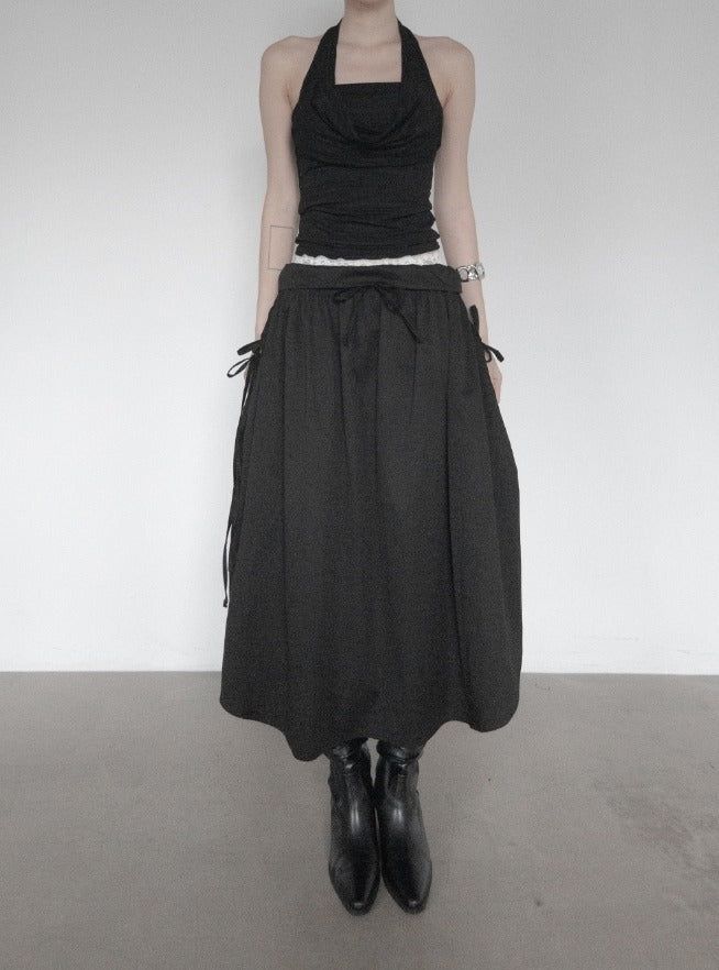 Ar Cowl Neck Halter Tube Top