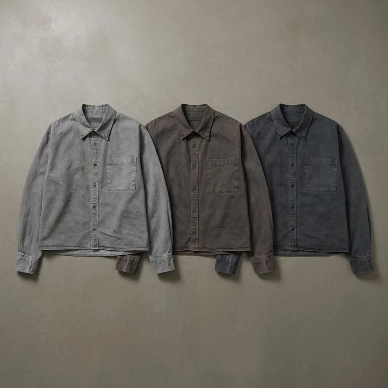 Washed Vintage Cropped Shirt