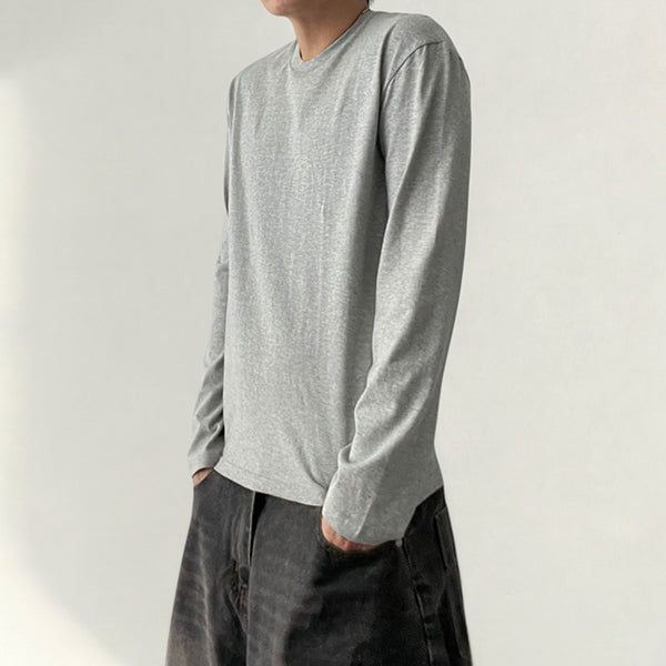 グナルデイリーベーシックプレインロングスリーブTシャツ