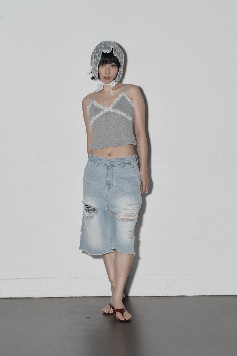 fl lace top (grey)