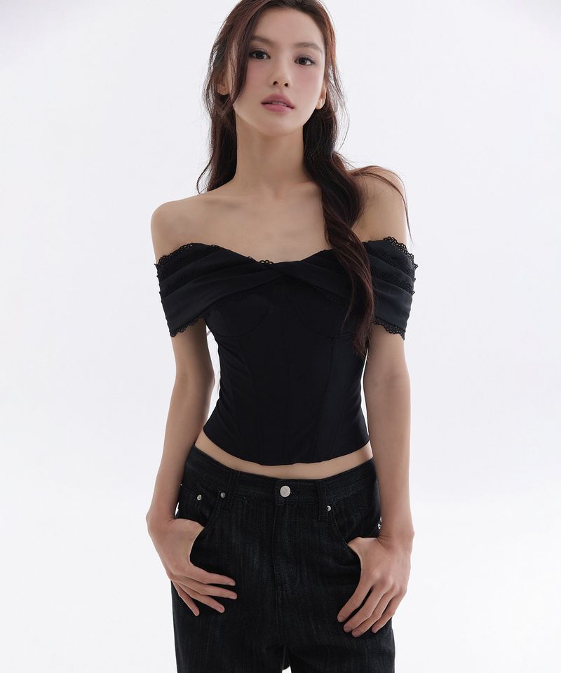 THETIS（ザティス）の「JULIETTE CORSET OFF SHOULDER TOP_TT6S215BK（Tops）」
