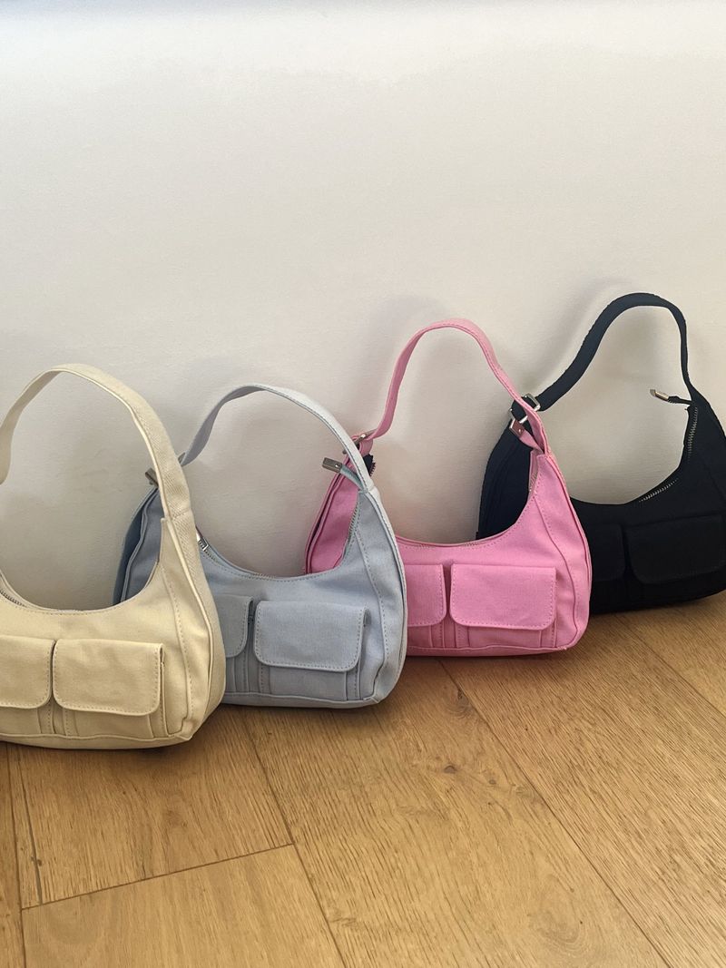 Bruce two-pocket cotton mini tote shoulder bag