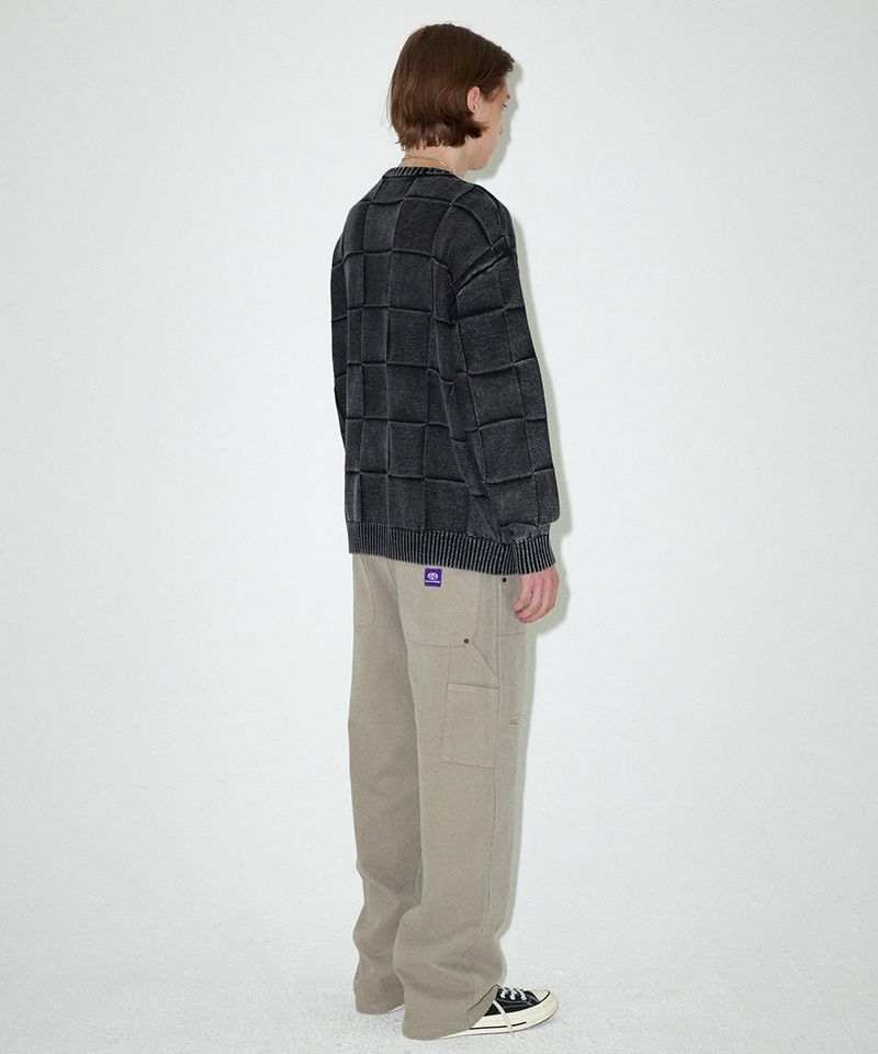 PIGMENT CHECKERBOARD KNIT SWEATER