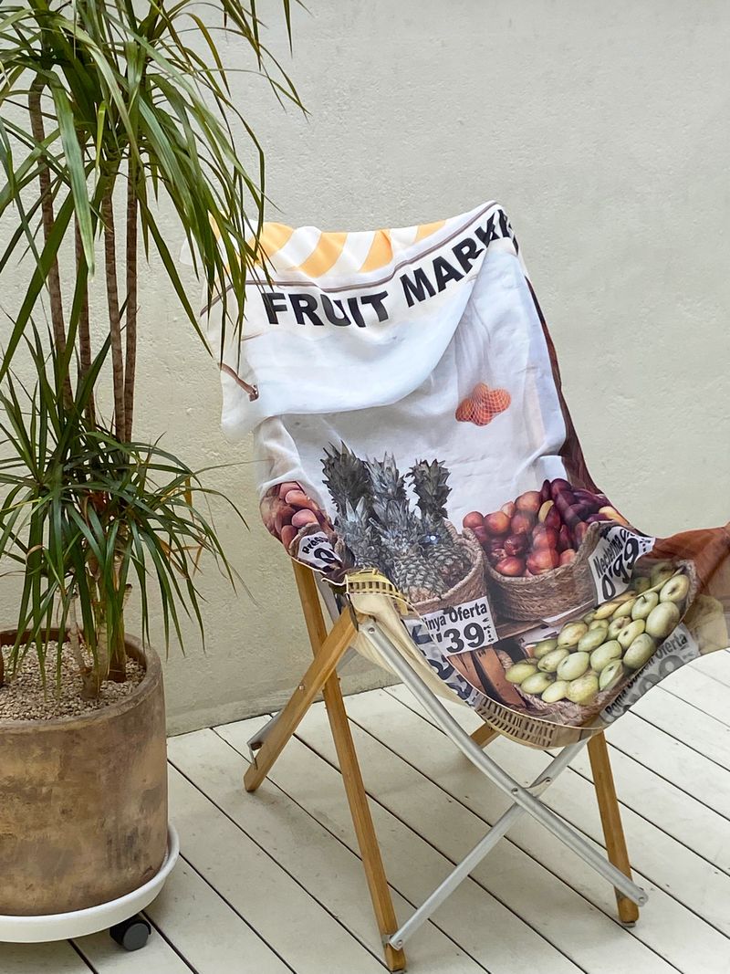 fruit market chiffon fabric poster