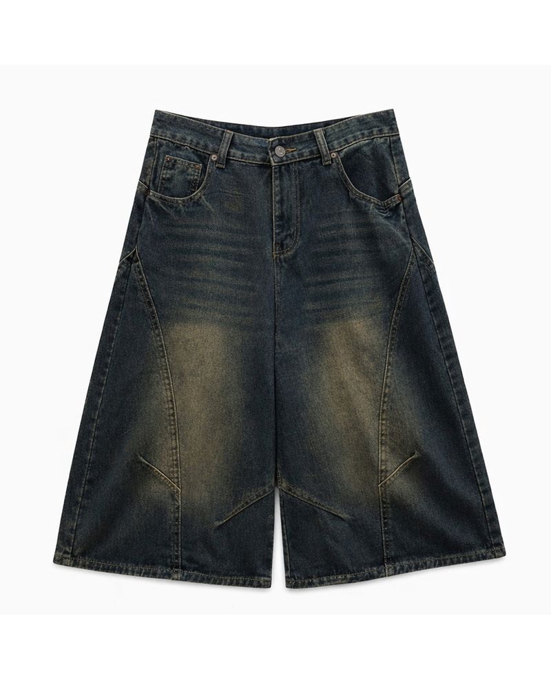 Rond Curved Washed Bermuda Denim