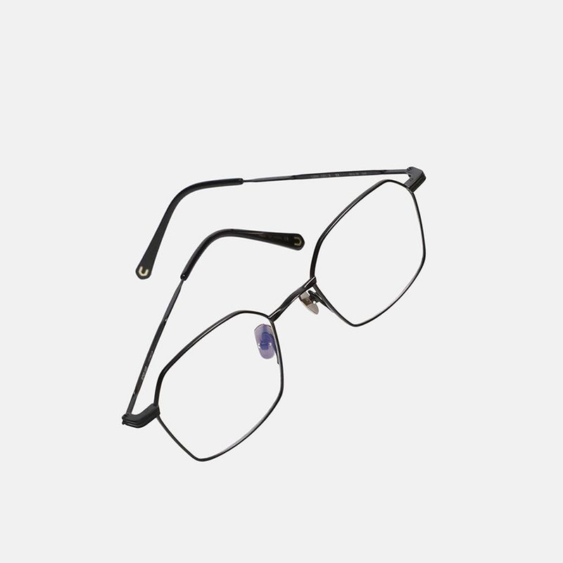 Knouun Square titanium glasses CODE. 101. B Black