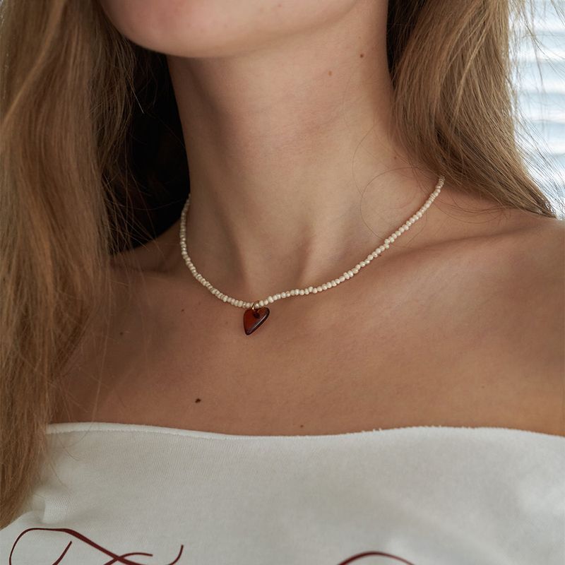 OVT-U（オーブイティーユー）の「シルバー925 ミニフレッシュウォーターパールハートネックレス（アクセサリー）」