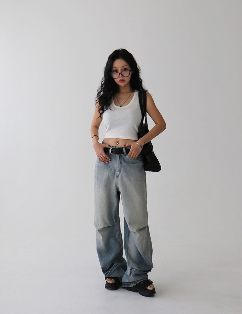 Insider pintuck wide jeans