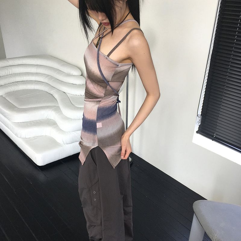 Jardine Gradient Choker Strap Layered Sleeveless