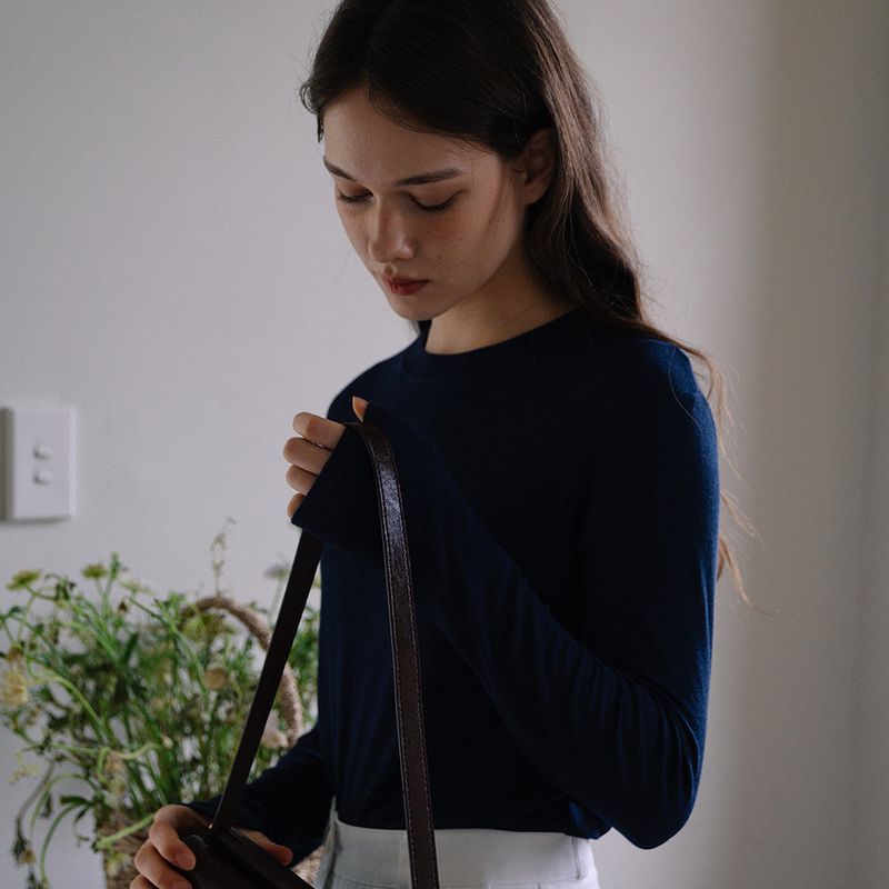 Soft Round T-shirt - Navy