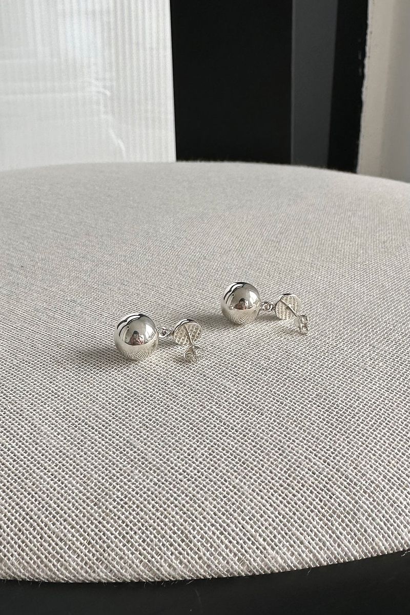 half and ball earring