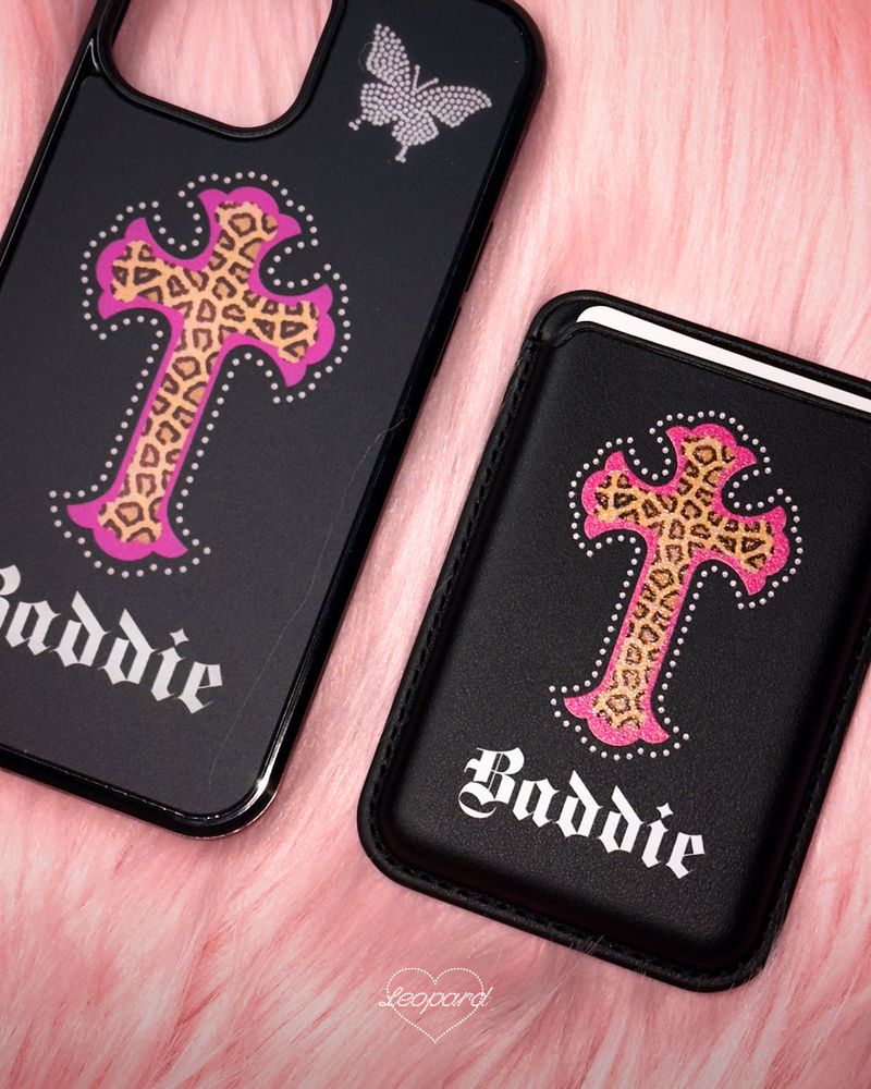 Leopard Baddie Cross MagSafe Card Wallet