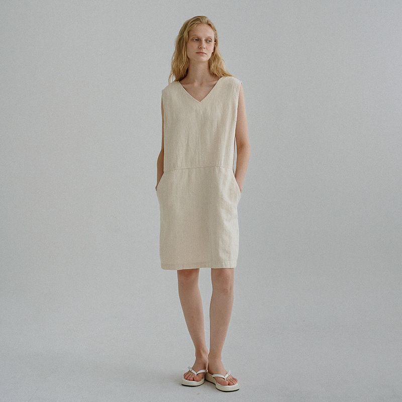 And v-neck dress