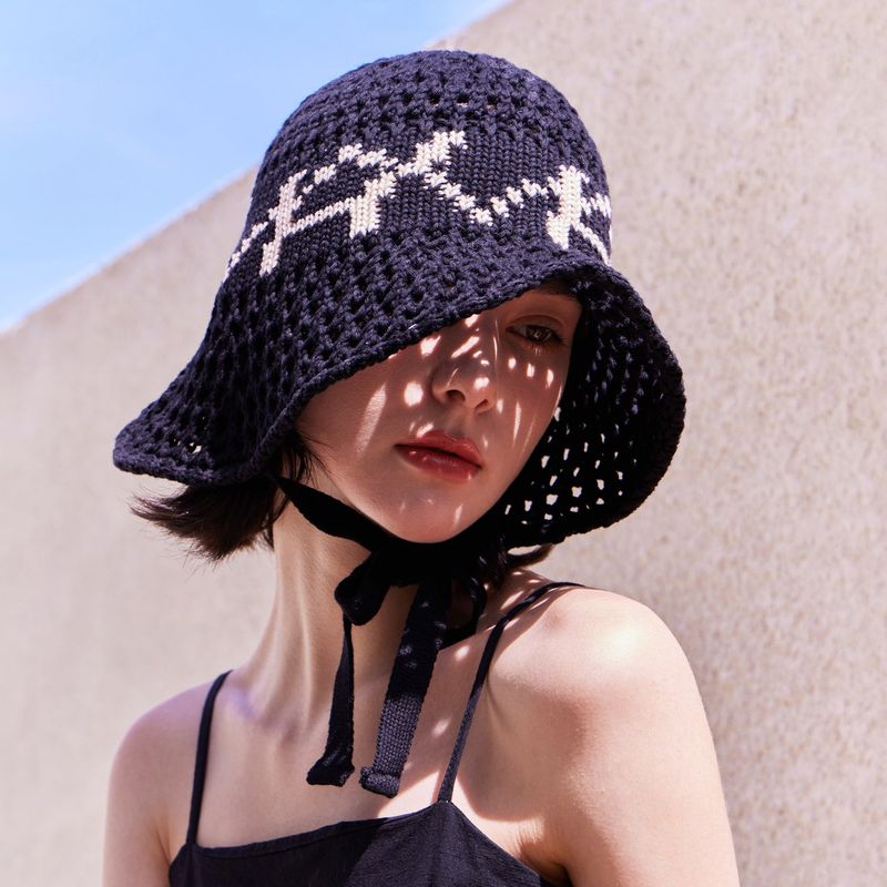 VA Digital Logo Punching Bonnet Hat / Black