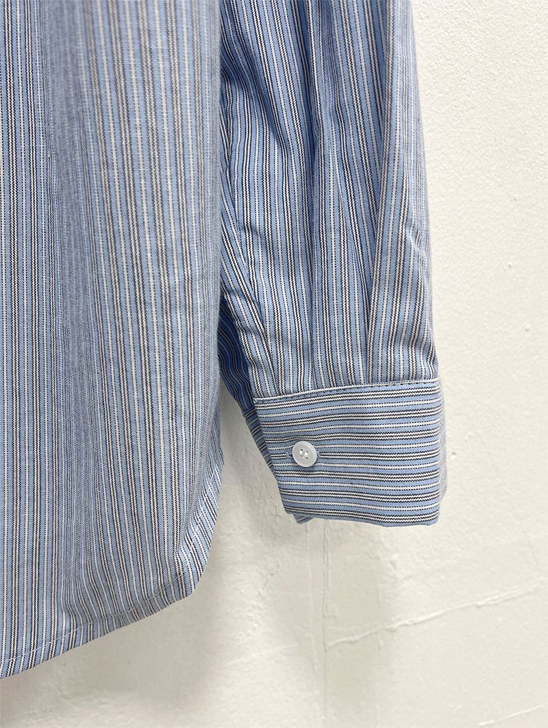 HOMME NECK POINT STRIPE SHIRT