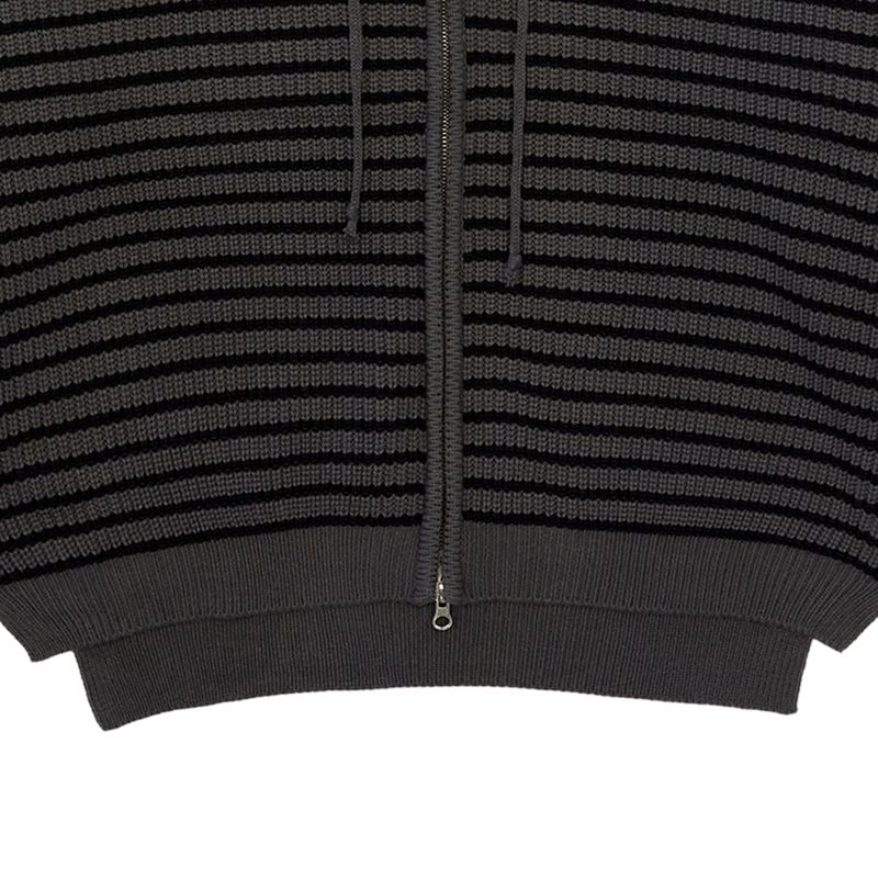 MEI STRIPE HAND-WARMER KNIT ZIP-UP UNISEX (2Color)