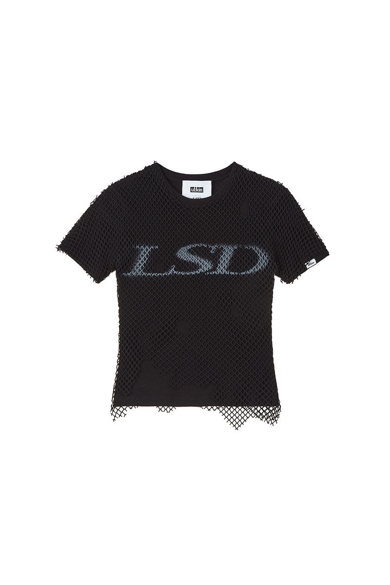 ULKIN（オルキン）の「[23SS LSD COLLECTION] Mesh Layered Tight T-Shirt_Black（Tops）」