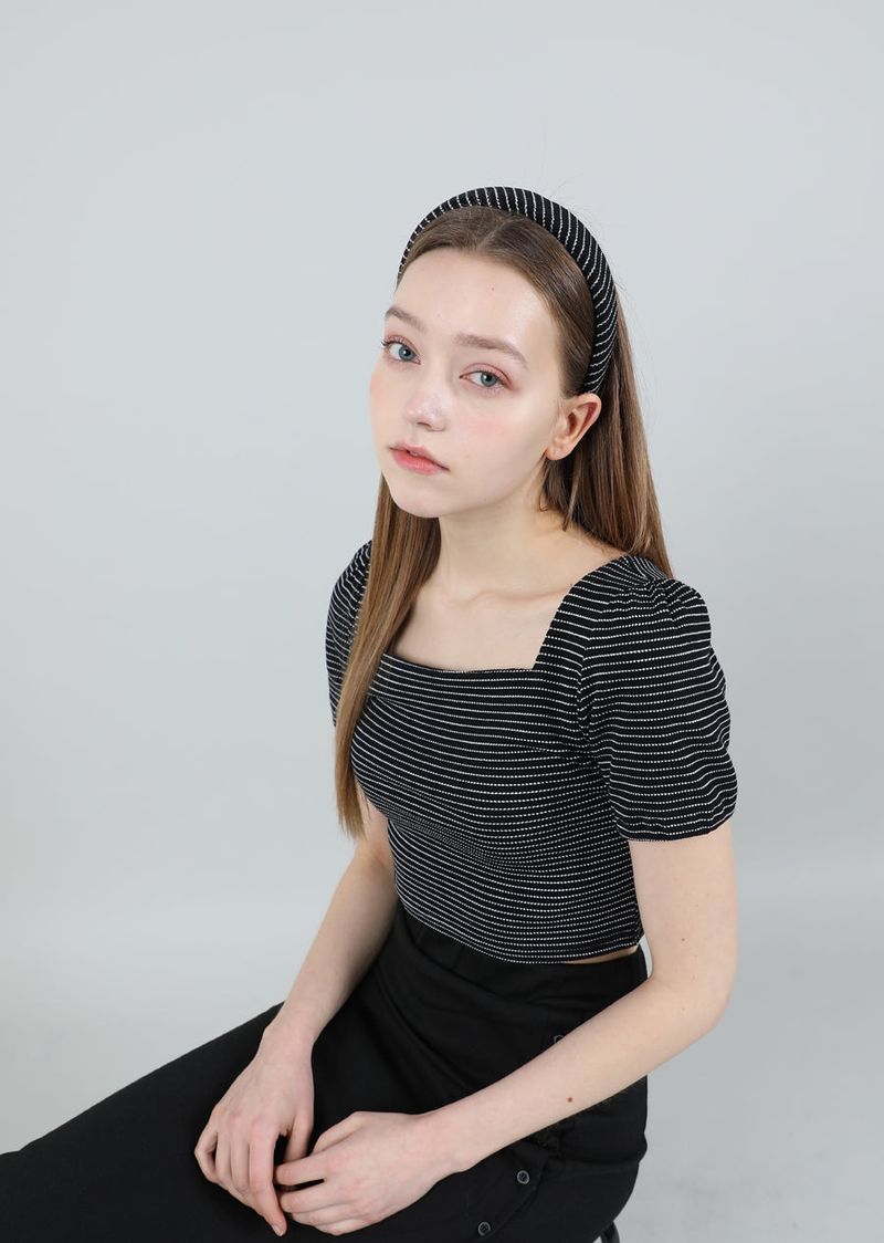 Stripe Puff T-shirt Black