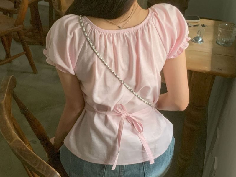 [MADE] Brie, short-sleeved balloon puff blouse