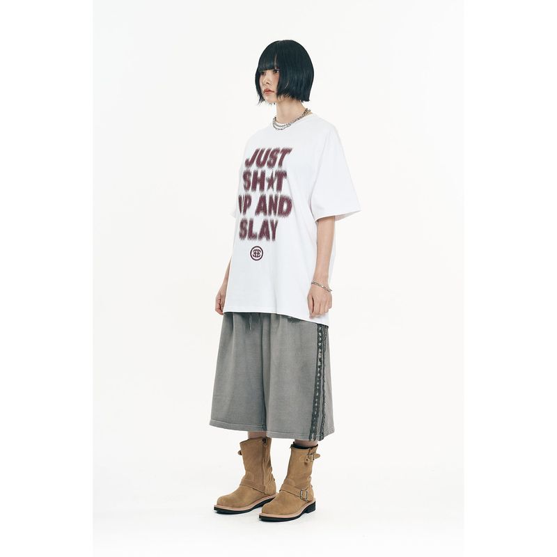 Cut-off Bermuda Sweatpants - Light Grey