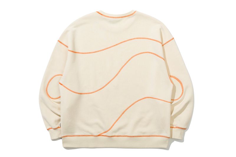 WAVE STITCH SWEAT SHIRT_OATMEAL