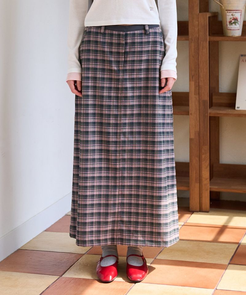 MADPINK（マッドピンク）の「CHECK SLIT LONG SKIRT PINK（Skirts）」