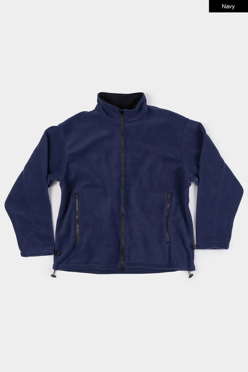Mockneck low warm fleece zip-up