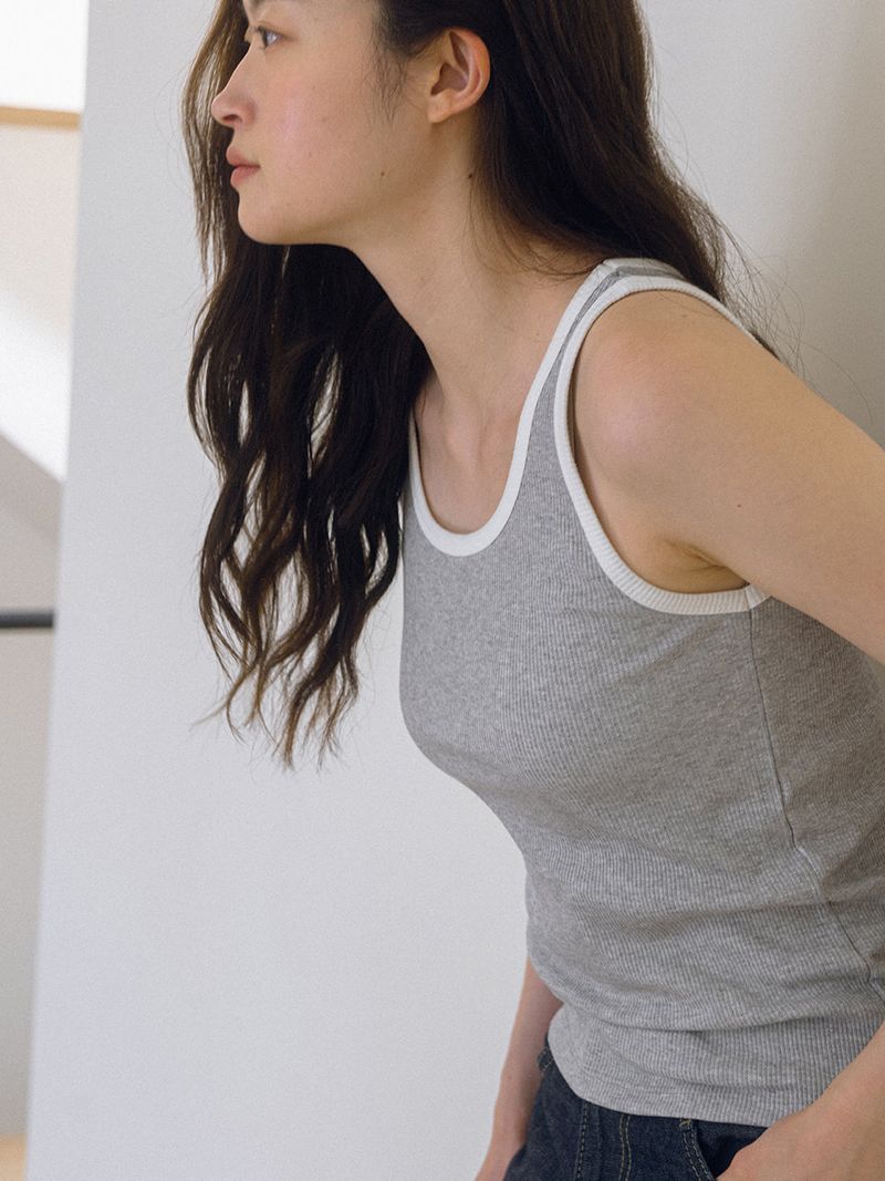 Coloration Sleeveless Top - Gray
