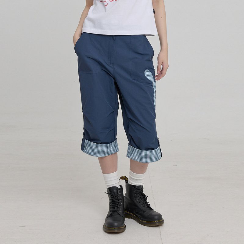 Check Applique Capri Pants