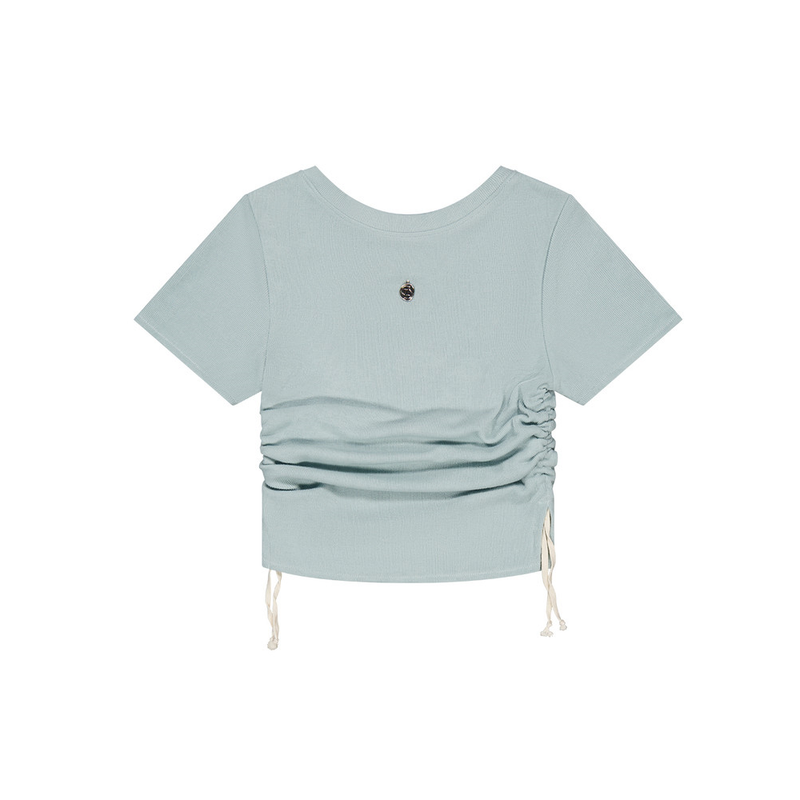 Don't Ask My Plan (DAMP)(ドントアスクマイプラン)の「HEART STRING KNIT TOP_MINT(Tops)」