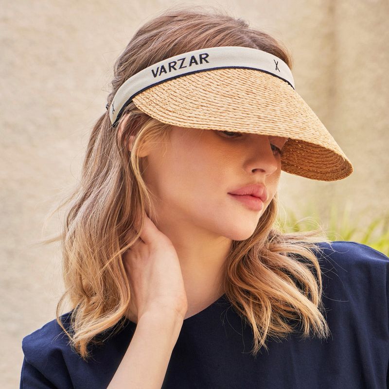 VARZAR（バザール）の「Organic band raffia sun visor White（Hats）」