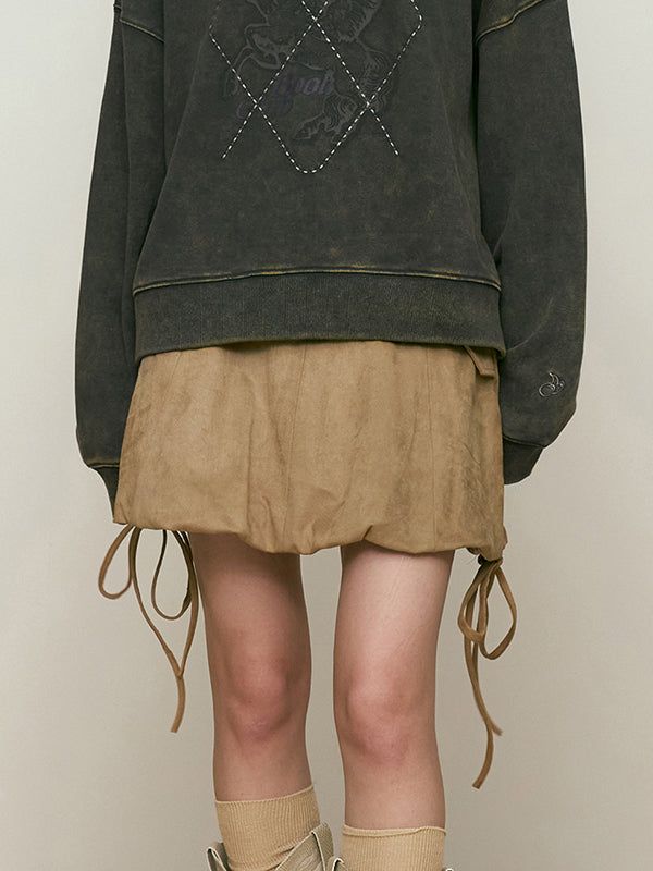 KIRSH（キルシー）の「COLLECTION SUEDE PUMPKIN SKIRT [LIGHT BEIGE]（Skirts）」