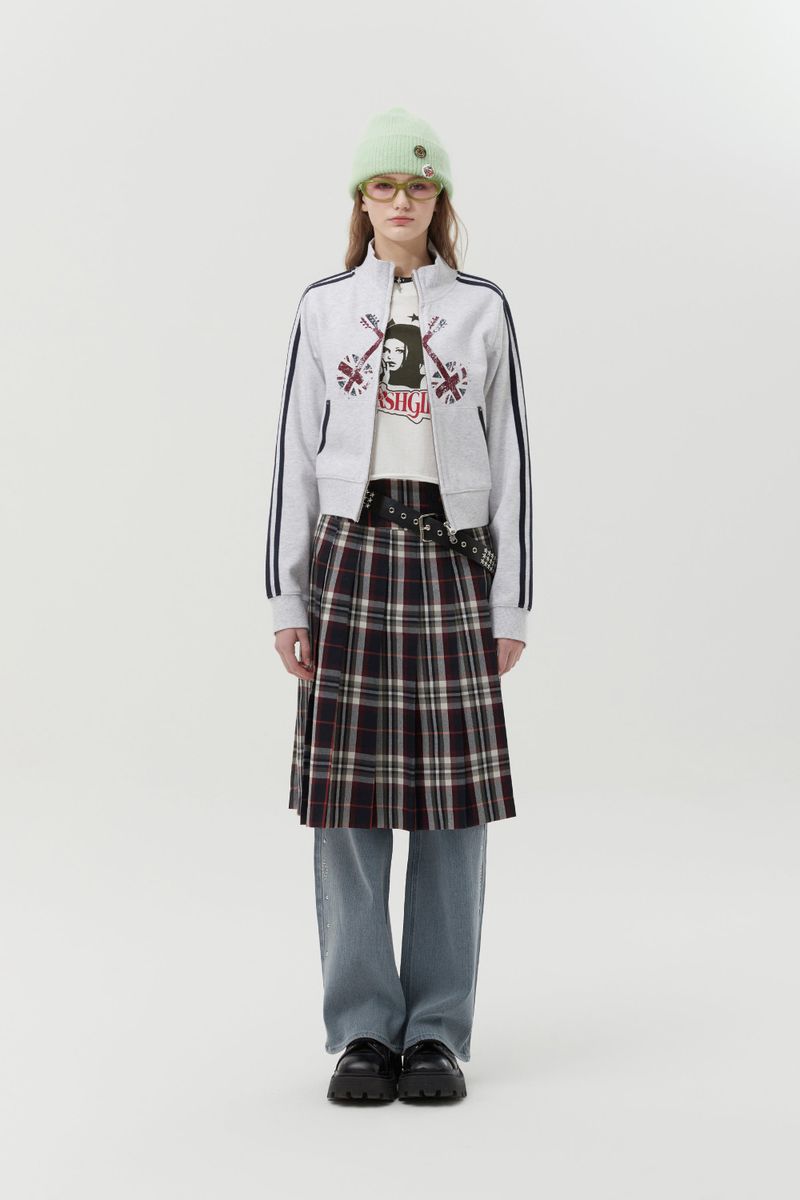 UNION JACK JERSEY ZIP UP [MELANGE GRAY]