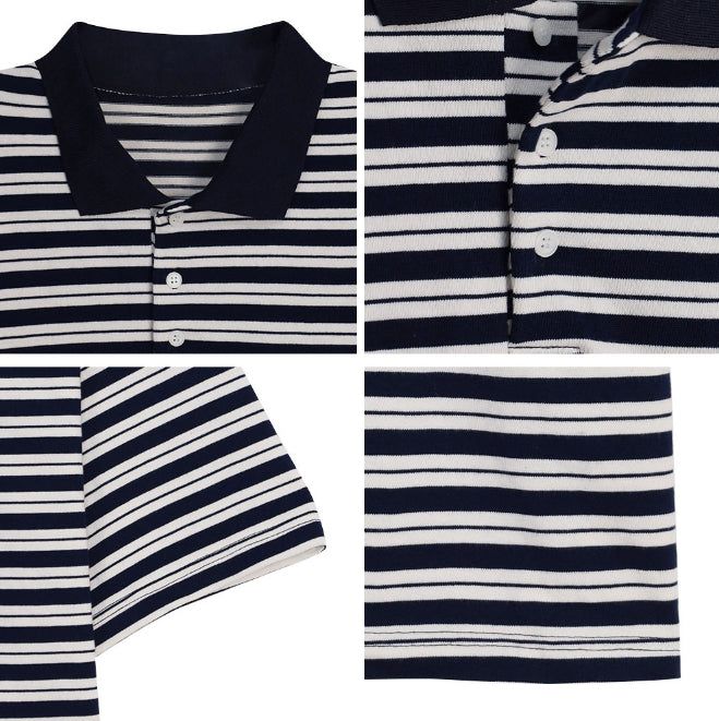 Terran Stripe Crop Collar Tee