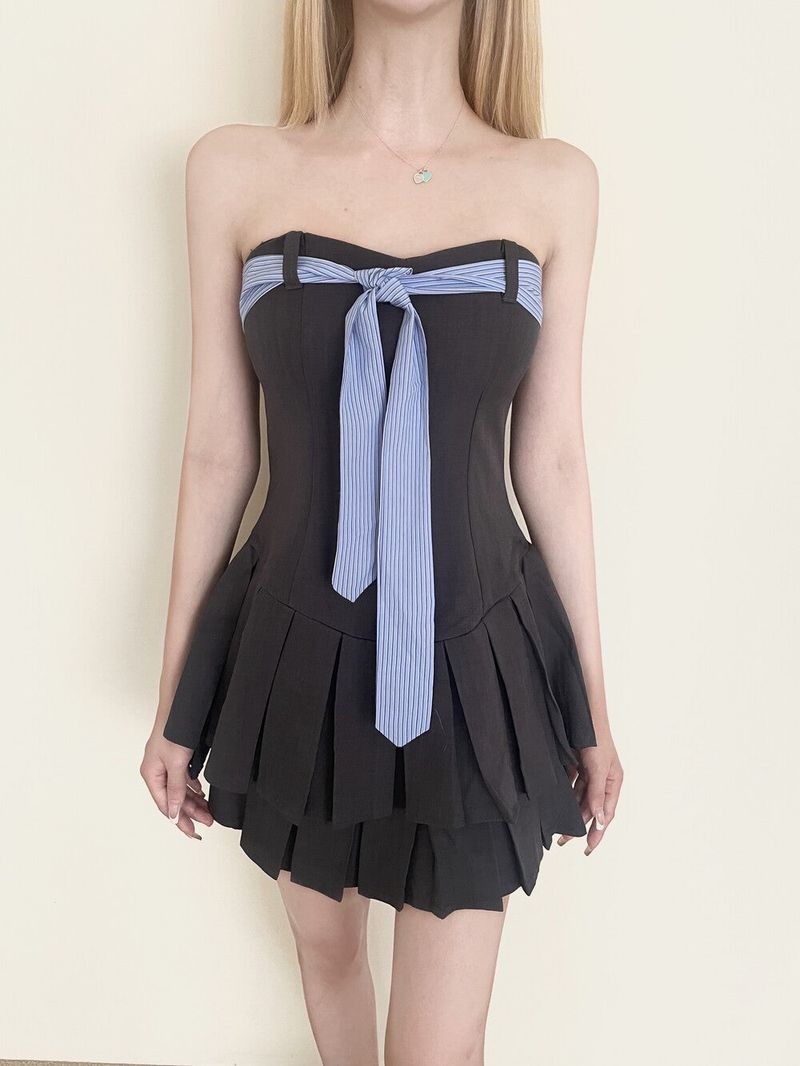 1373. Tie pleats top mini ops