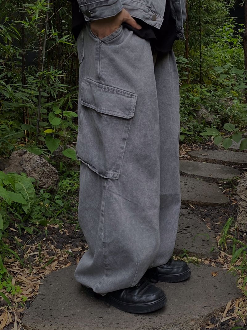 UNAIDUN（アネイダン）の「Balloon pintuck wide banding denim pants 3C（Pants）」