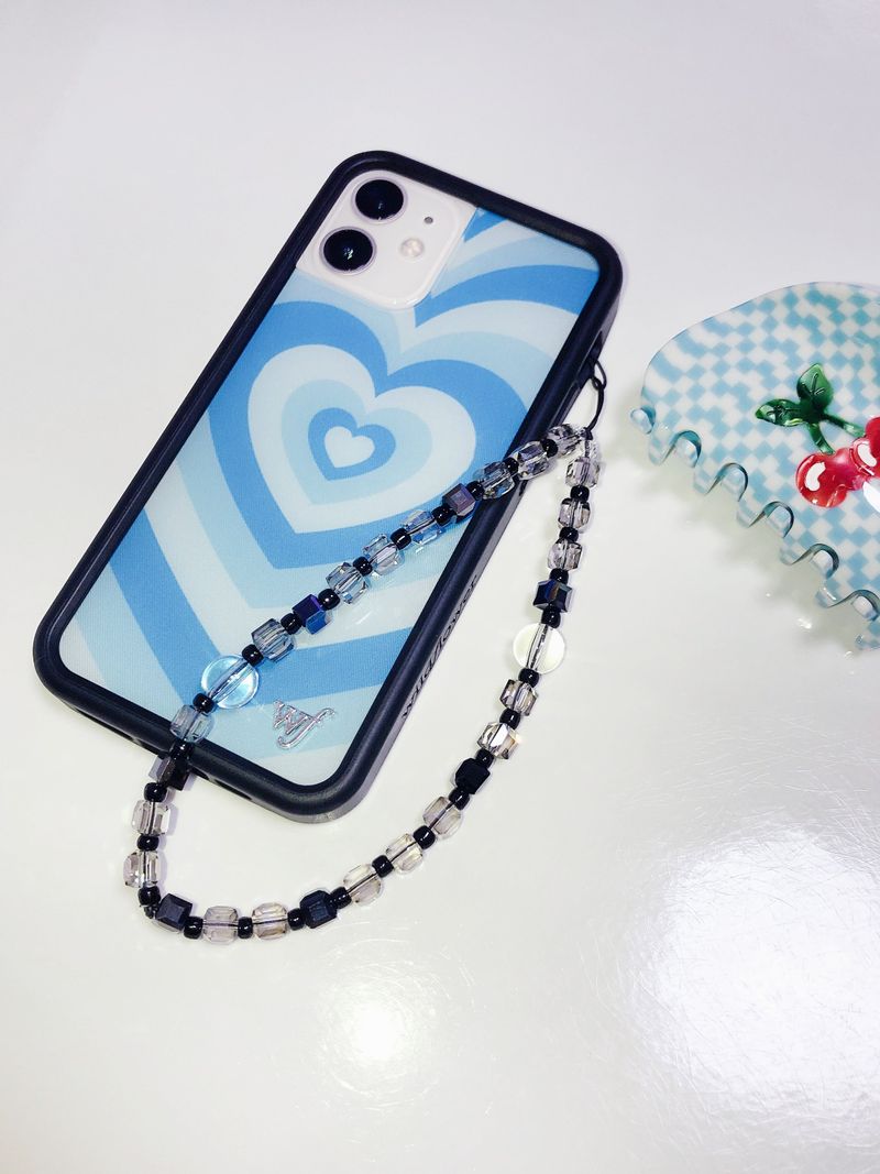 All Black Ohora Crystal Phone Strap