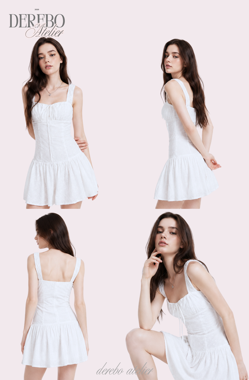 White Bustier Punching Dress Set