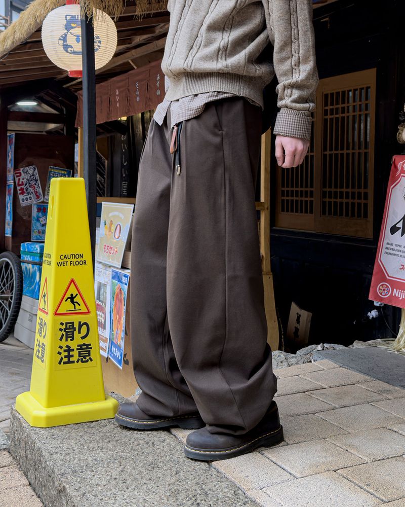 Tia Double-Pleat Wide Slacks
