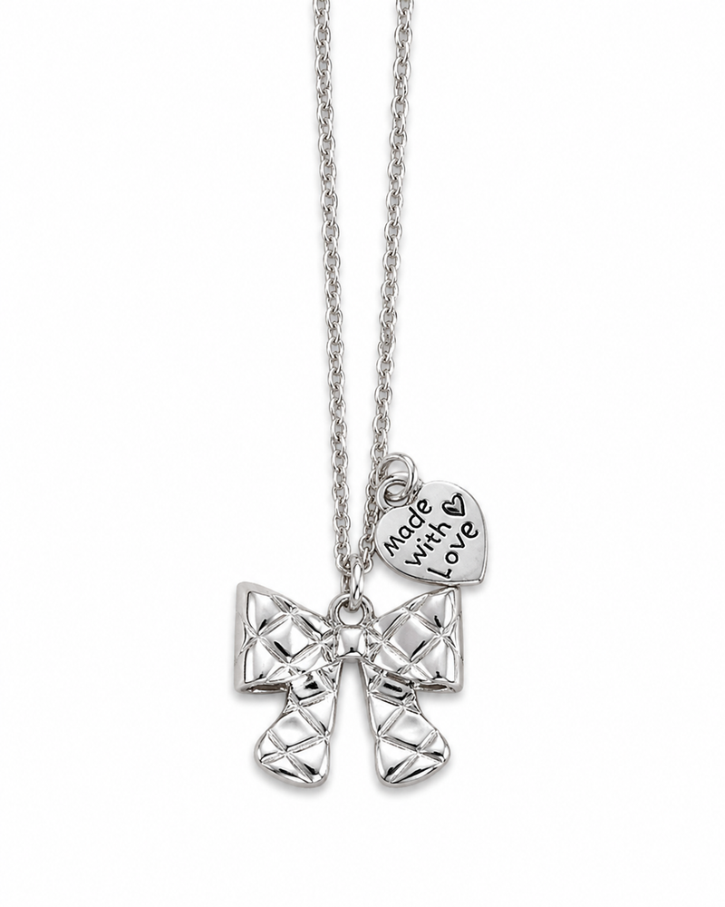 chain charm necklace ribbon