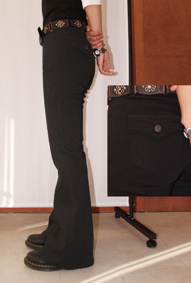 LOW-RISE FLAP BOOTCUT PANTS