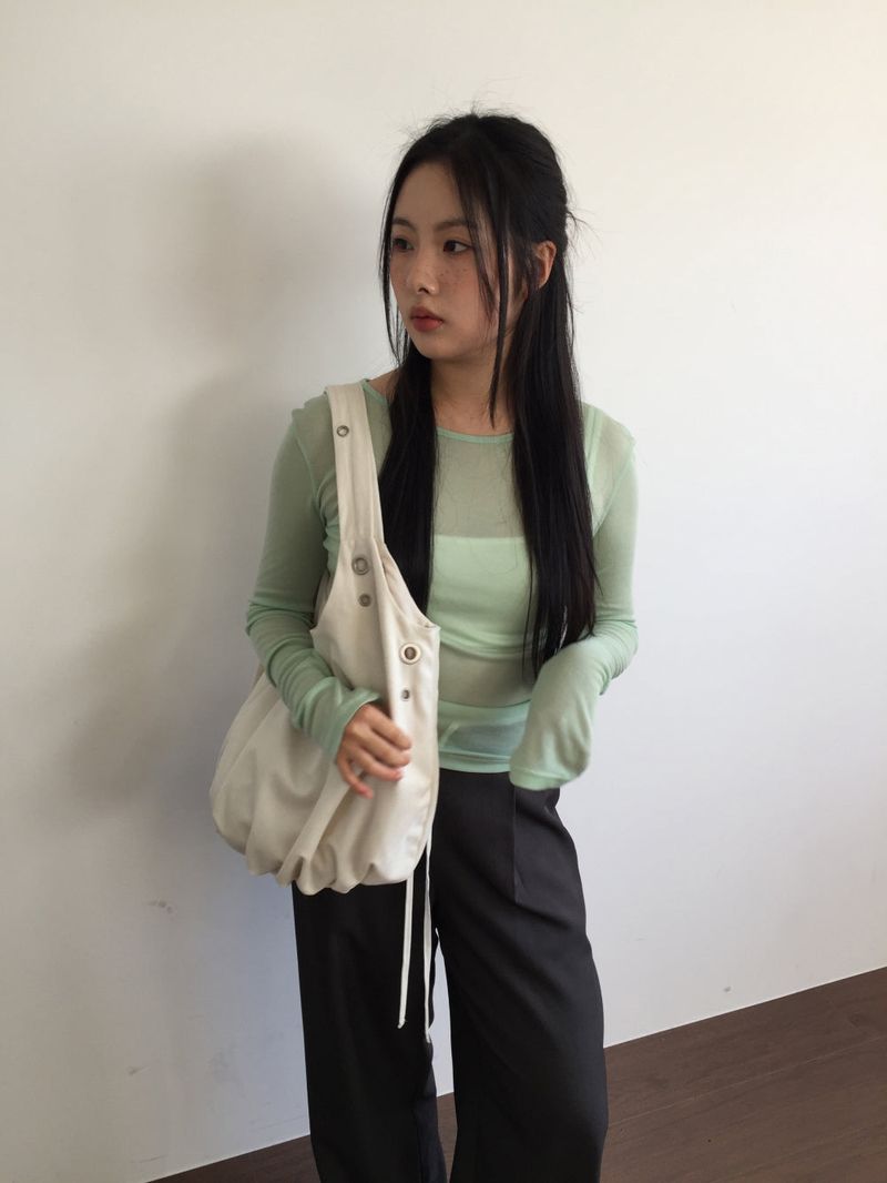 Leti Eyelet Shirring Bag (2color)