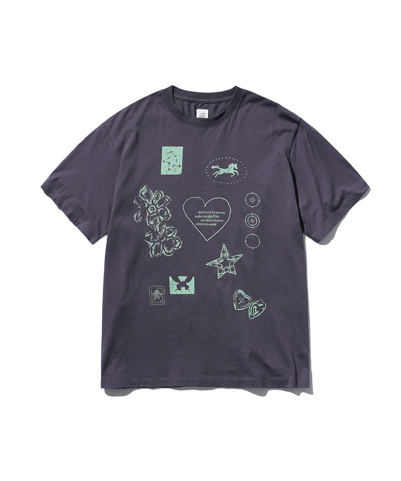 Drawing Diary Oversized T-shirt - Charcoal
