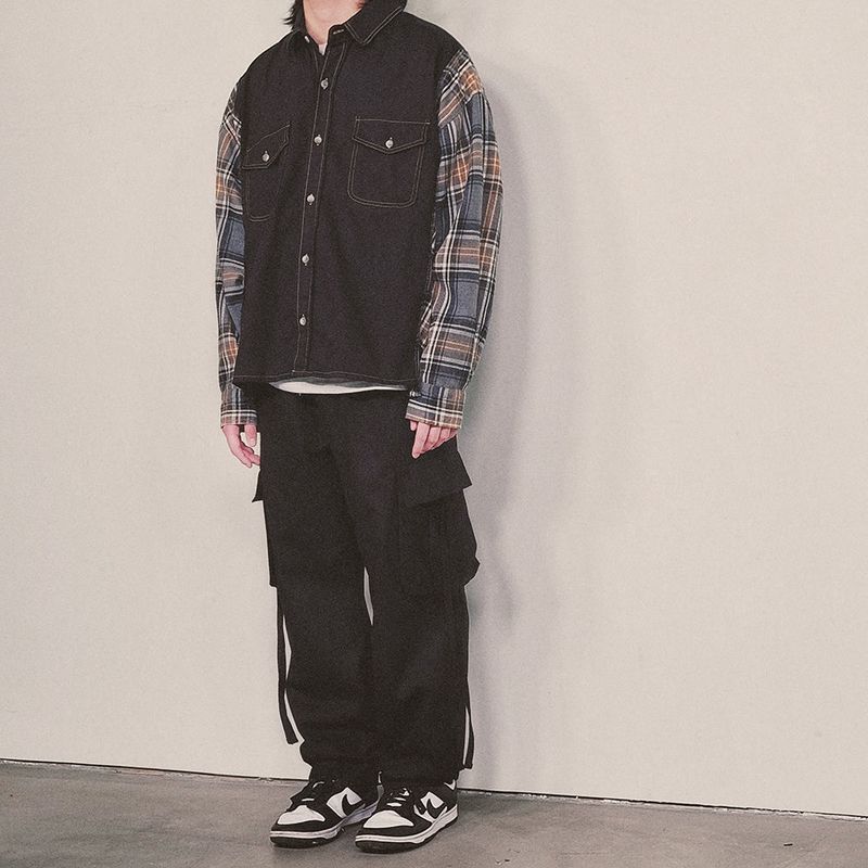strap elastic pants_black
