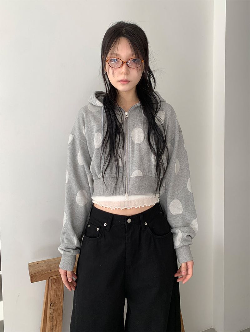 DOT HOOD ZIP-UP (2C)