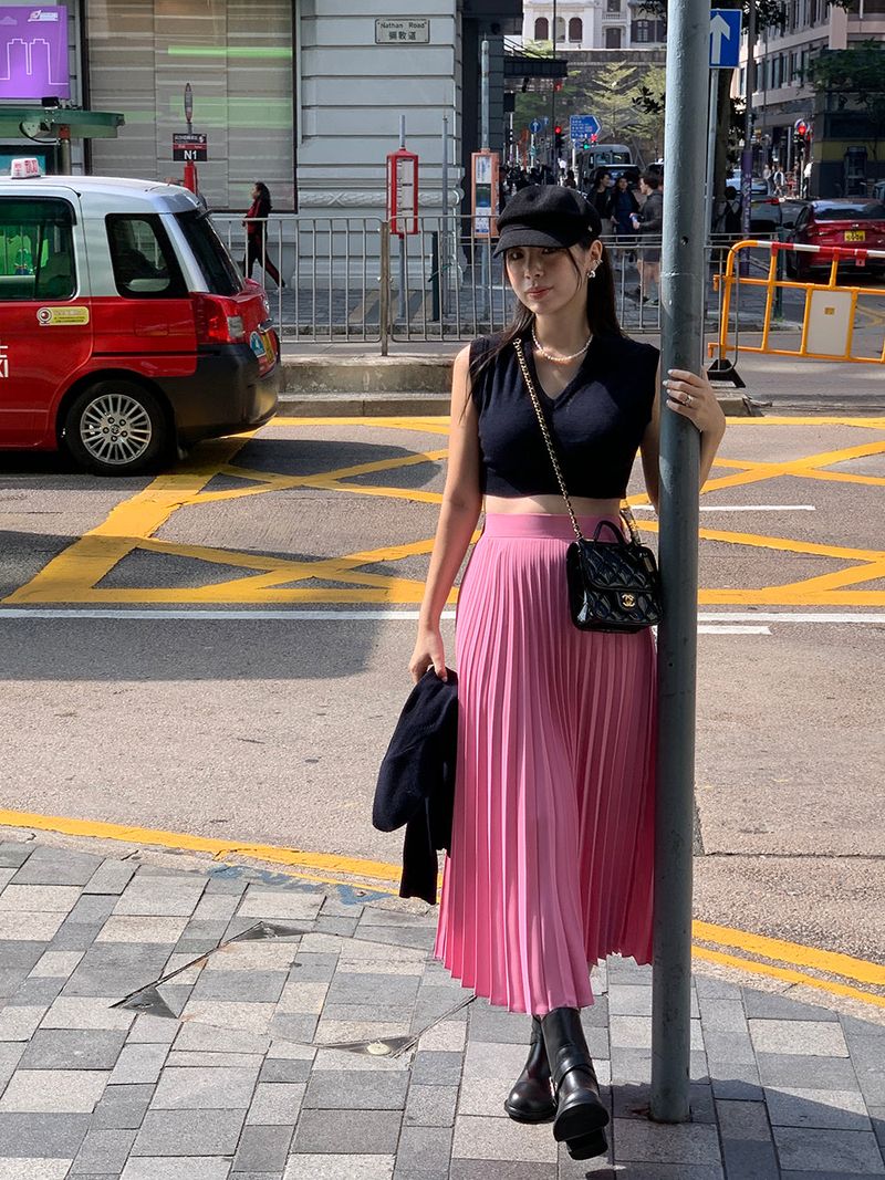[MADE] LOVE MORE PINTUCK LONG SKIRT