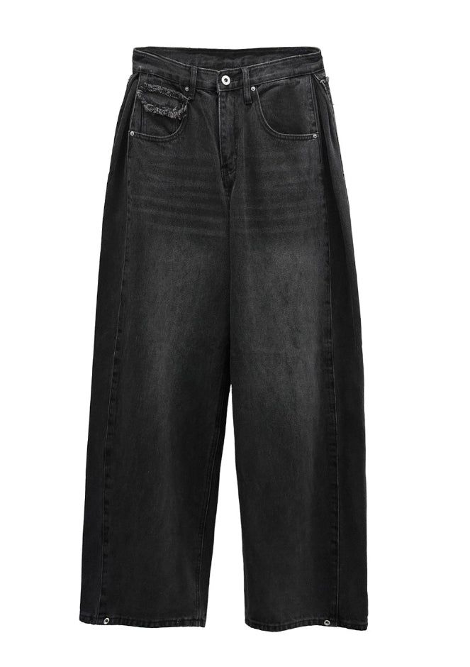 Vintage Studded Pocket Denim Pants