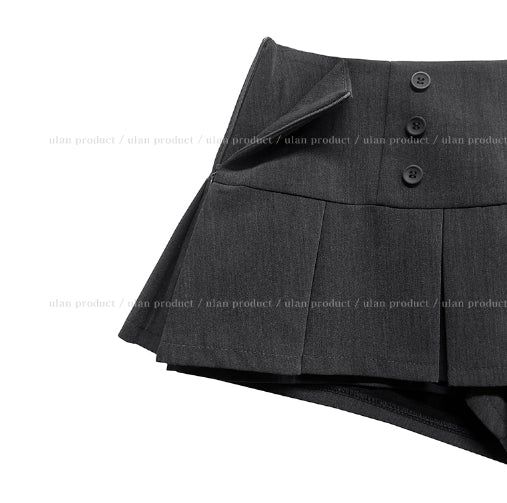 Izzet Button Pleated Mini Skirt