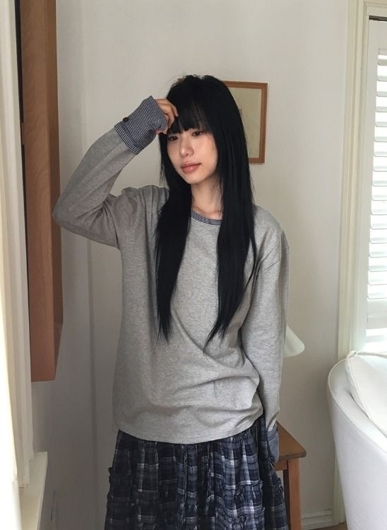 BAON（バオン）の「Ireep Button Roll-up Color Matching Long Sleeve Tee（Tops）」