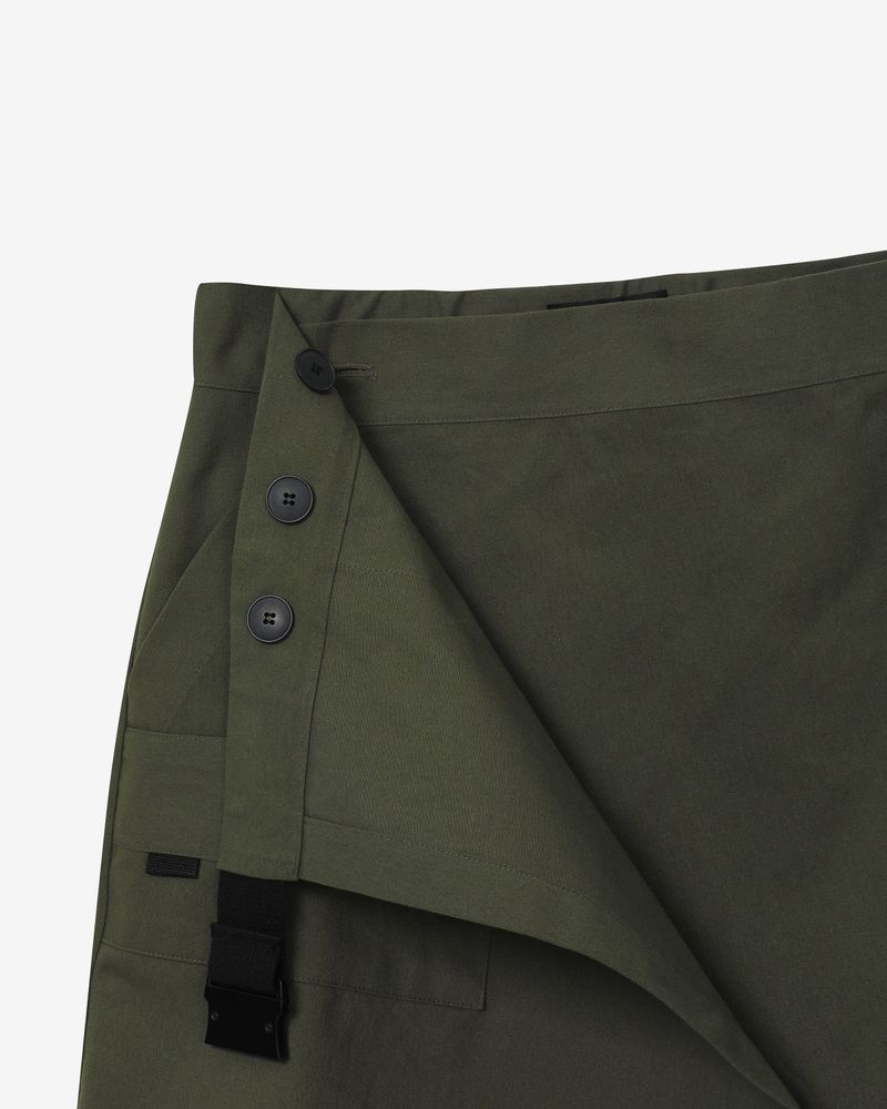 hip cargo set-up wrapskirt & pants [ black ]